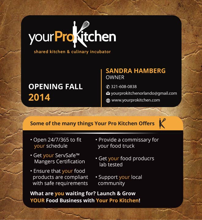 Business Card Design by Sandy1155 for Your Pro Kitchen Orlando | Design #3884893