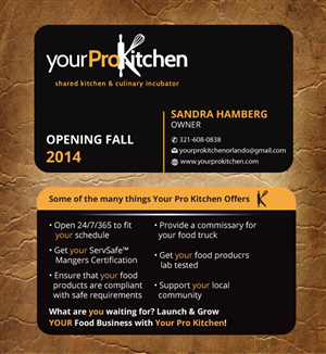 Business Card Design by Sandy1155 for Your Pro Kitchen Orlando | Design: #3884893