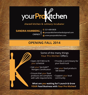 Business Card Design by Sandy1155 for Your Pro Kitchen Orlando | Design: #3884905