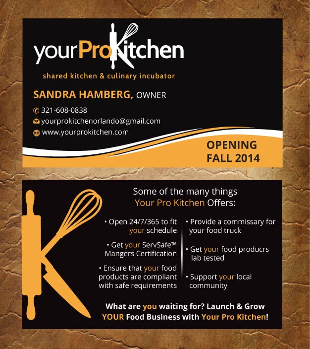 Design de Carte de Visite par Sandy1155 pour Your Pro Kitchen Orlando | Design #3887109