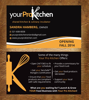 Business Card Design by Sandy1155 for Your Pro Kitchen Orlando | Design: #3887109