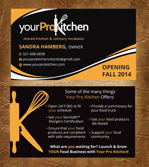 Business Card Design by Sandy1155 for Your Pro Kitchen Orlando | Design: #3887110