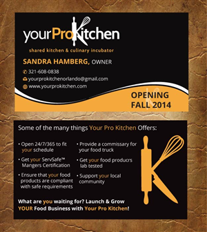Business Card Design by Sandy1155 for Your Pro Kitchen Orlando | Design: #3887114