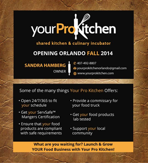 Business Card Design by Sandy1155 for Your Pro Kitchen Orlando | Design: #3943287