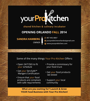 Diseño de Tarjeta de Presentación por Sandy1155 para Your Pro Kitchen Orlando | Diseño: #3958812