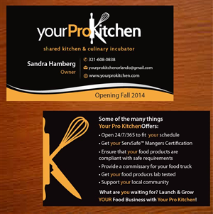 Business Card Design by Joy16589 for Your Pro Kitchen Orlando | Design: #3887597