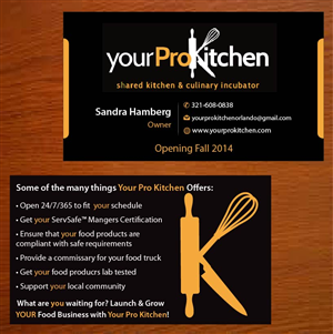 Business Card Design by Joy16589 for Your Pro Kitchen Orlando | Design: #3887611