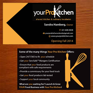 Business Card Design by Joy16589 for Your Pro Kitchen Orlando | Design: #3887616