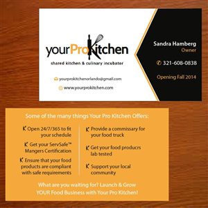 Business Card Design by Joy16589 for Your Pro Kitchen Orlando | Design: #3887619