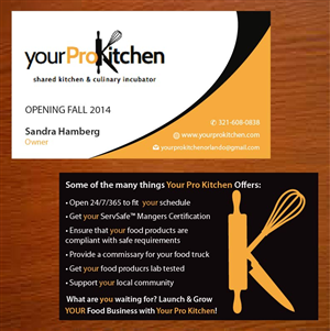 Business Card Design by Joy16589 for Your Pro Kitchen Orlando | Design: #3887630