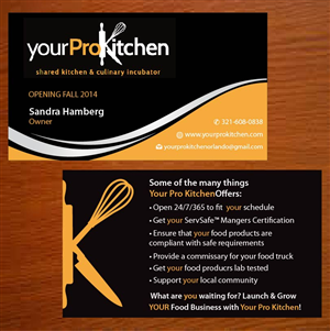 Business Card Design by Joy16589 for Your Pro Kitchen Orlando | Design: #3887644
