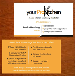 Business Card Design by Joy16589 for Your Pro Kitchen Orlando | Design: #3887654