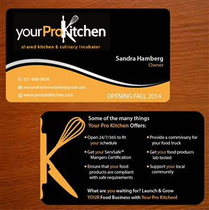 Business Card Design by Joy16589 for Your Pro Kitchen Orlando | Design: #3887656