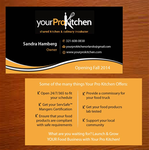 Business Card Design by Joy16589 for Your Pro Kitchen Orlando | Design: #3888135