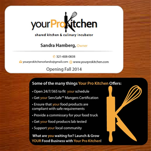 Business Card Design by Joy16589 for Your Pro Kitchen Orlando | Design: #3888163