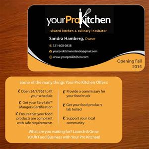 Business Card Design by Joy16589 for Your Pro Kitchen Orlando | Design: #3888184