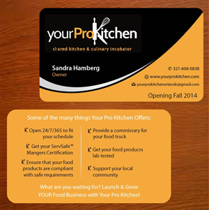 Business Card Design by Joy16589 for Your Pro Kitchen Orlando | Design: #3888197
