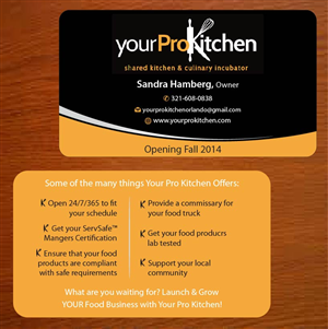 Business Card Design by Joy16589 for Your Pro Kitchen Orlando | Design: #3888208