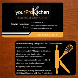 Business Card Design by Joy16589 for Your Pro Kitchen Orlando | Design: #3888210