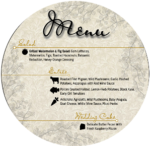Circular Wedding Menu Design - Adobe Illustrator | Graphic Design by iD_intelligentDesign