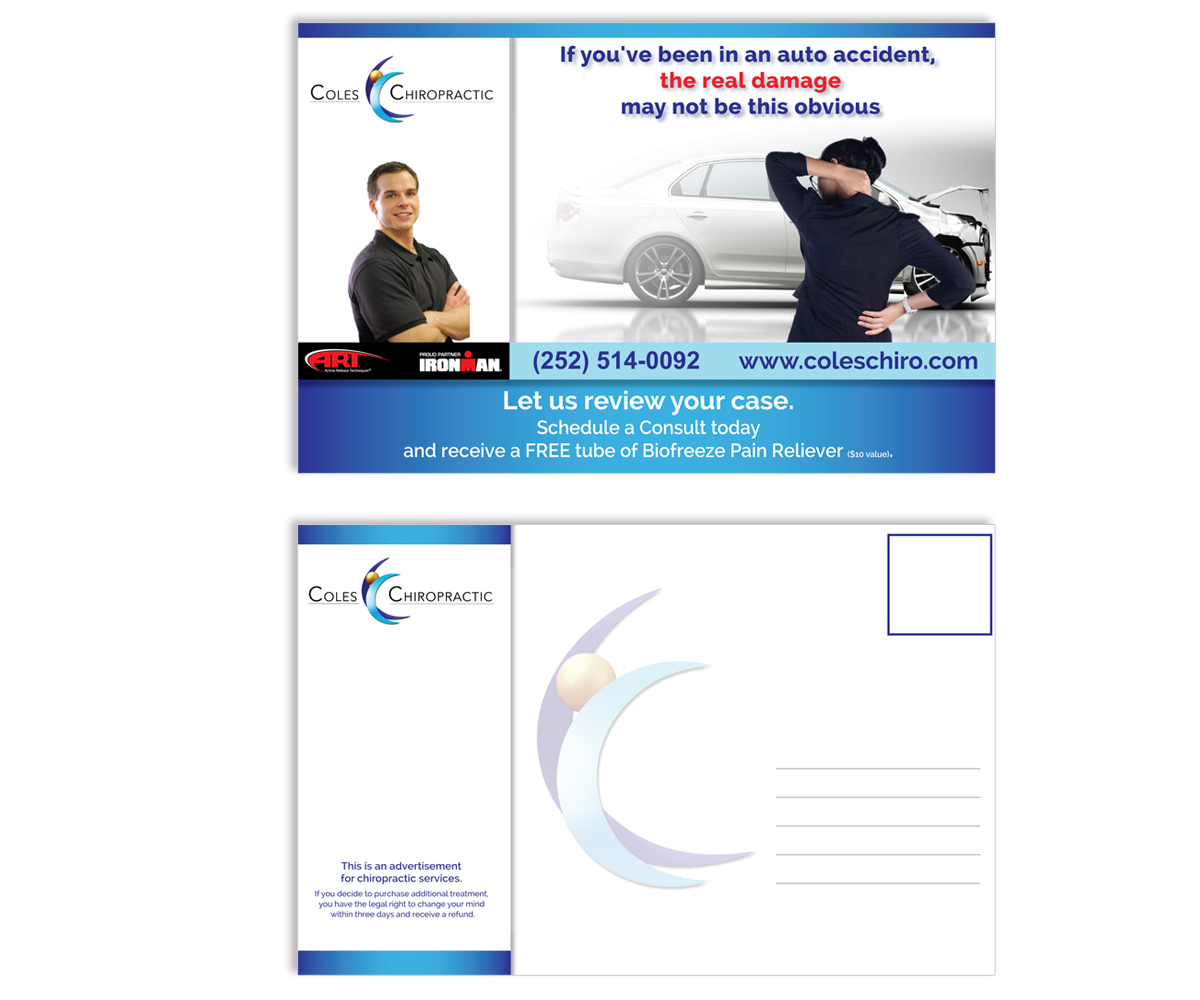 Postcard Design by avdeeva.alex for Coles Chiropractic Center, PLLC | Design #3897517