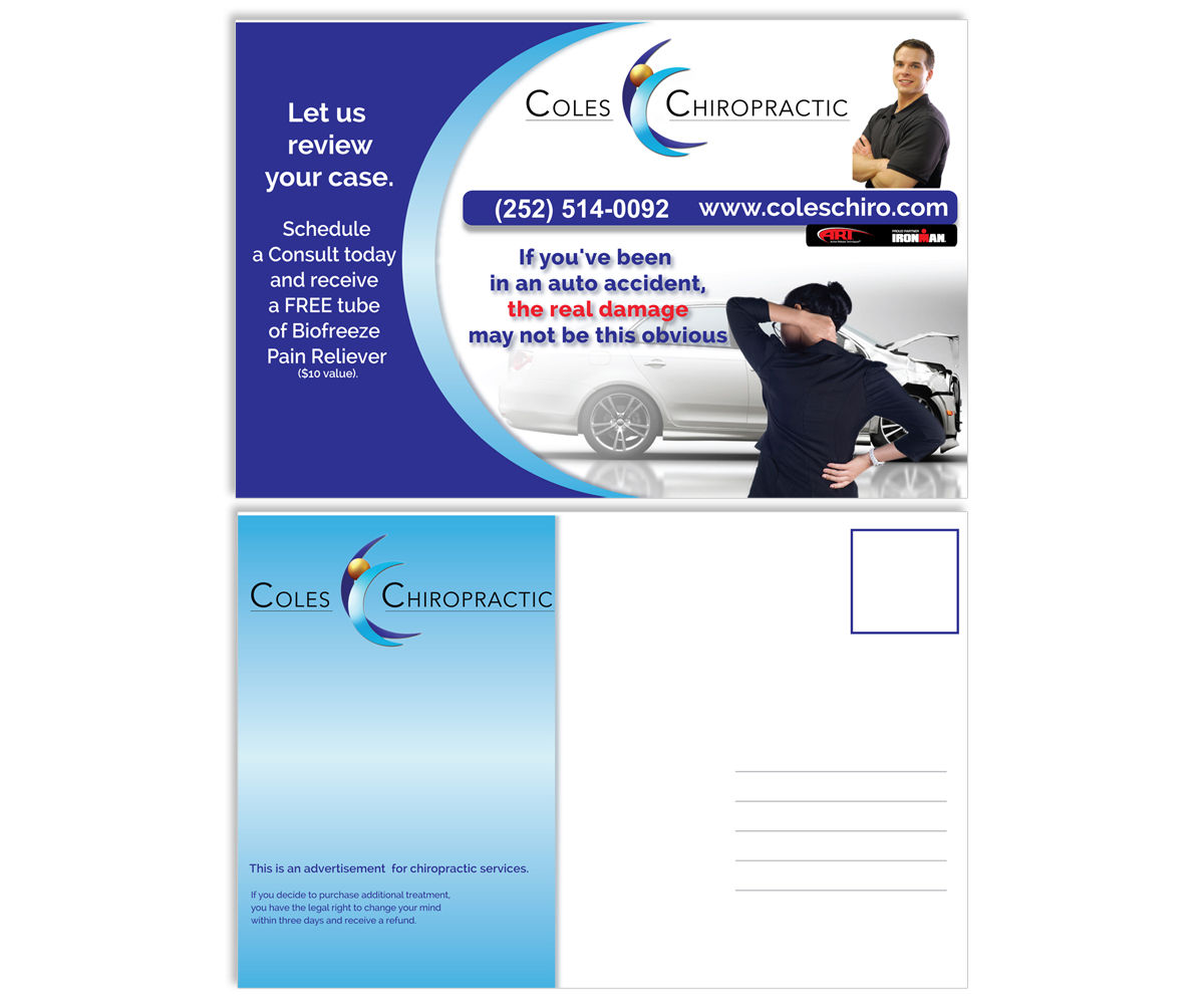 Design de Carte Postale par avdeeva.alex pour Coles Chiropractic Center, PLLC | Design #3897577