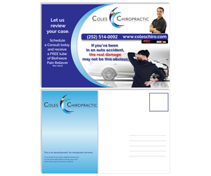 Postcard Design by avdeeva.alex for Coles Chiropractic Center, PLLC | Design #3897577