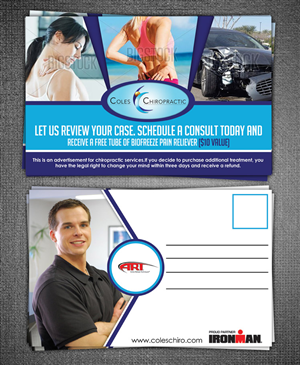 Postcard Design by ESolz Technologies for Coles Chiropractic Center, PLLC | Design #3877346