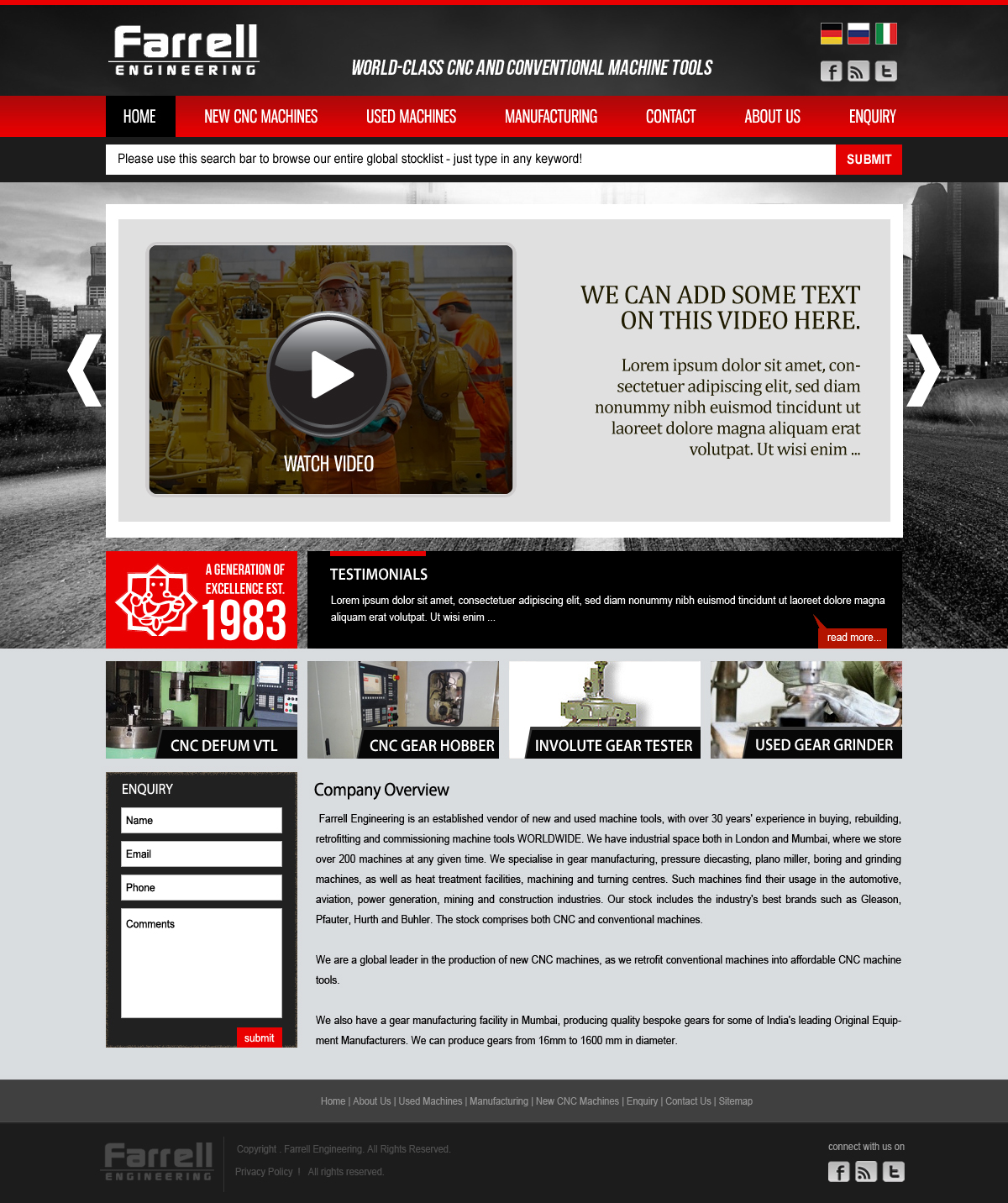 Web Design by webwinner for Farrell Engineering Ltd | Design #1074301