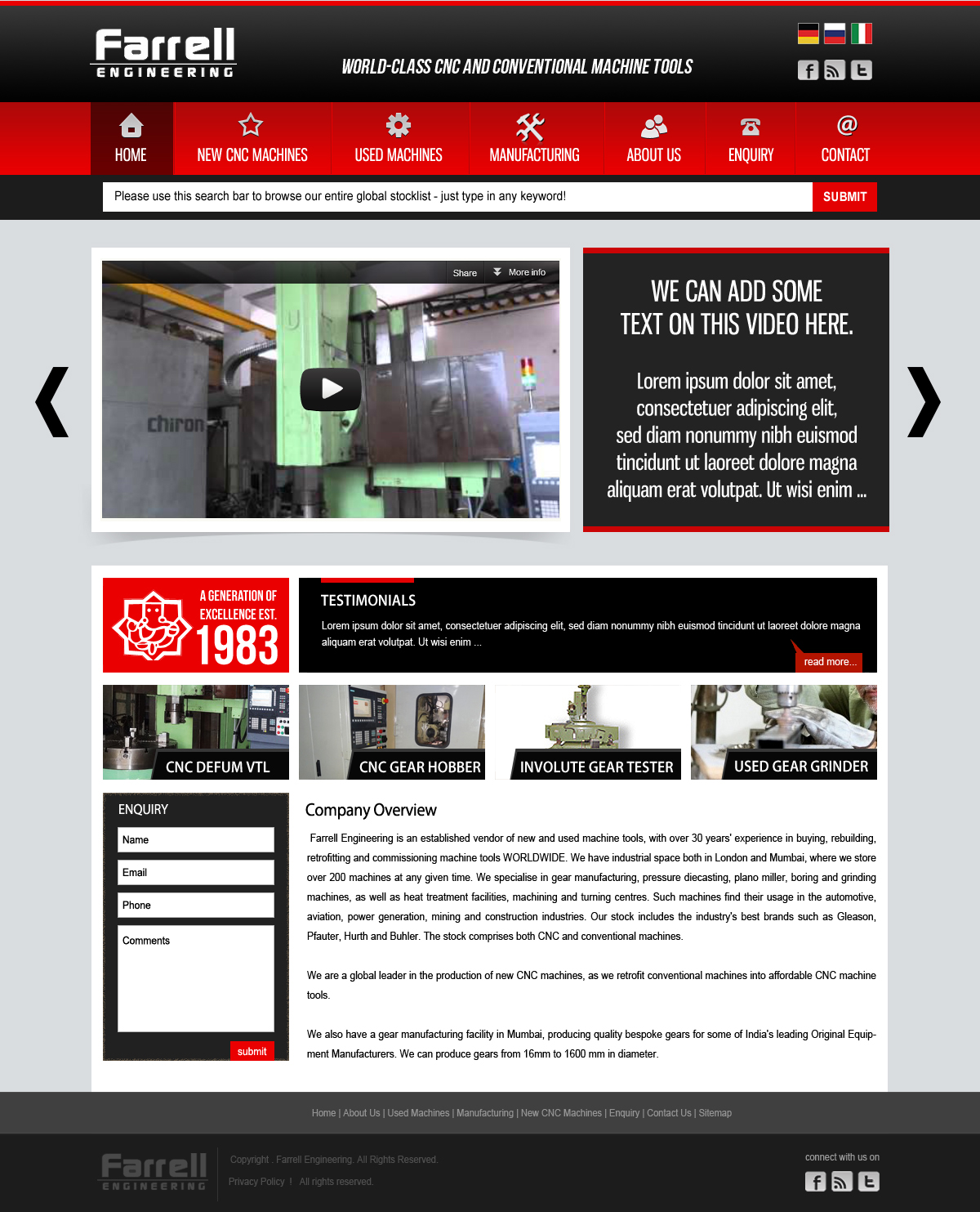 Web-Design von webwinner für Farrell Engineering Ltd | Design #1074862