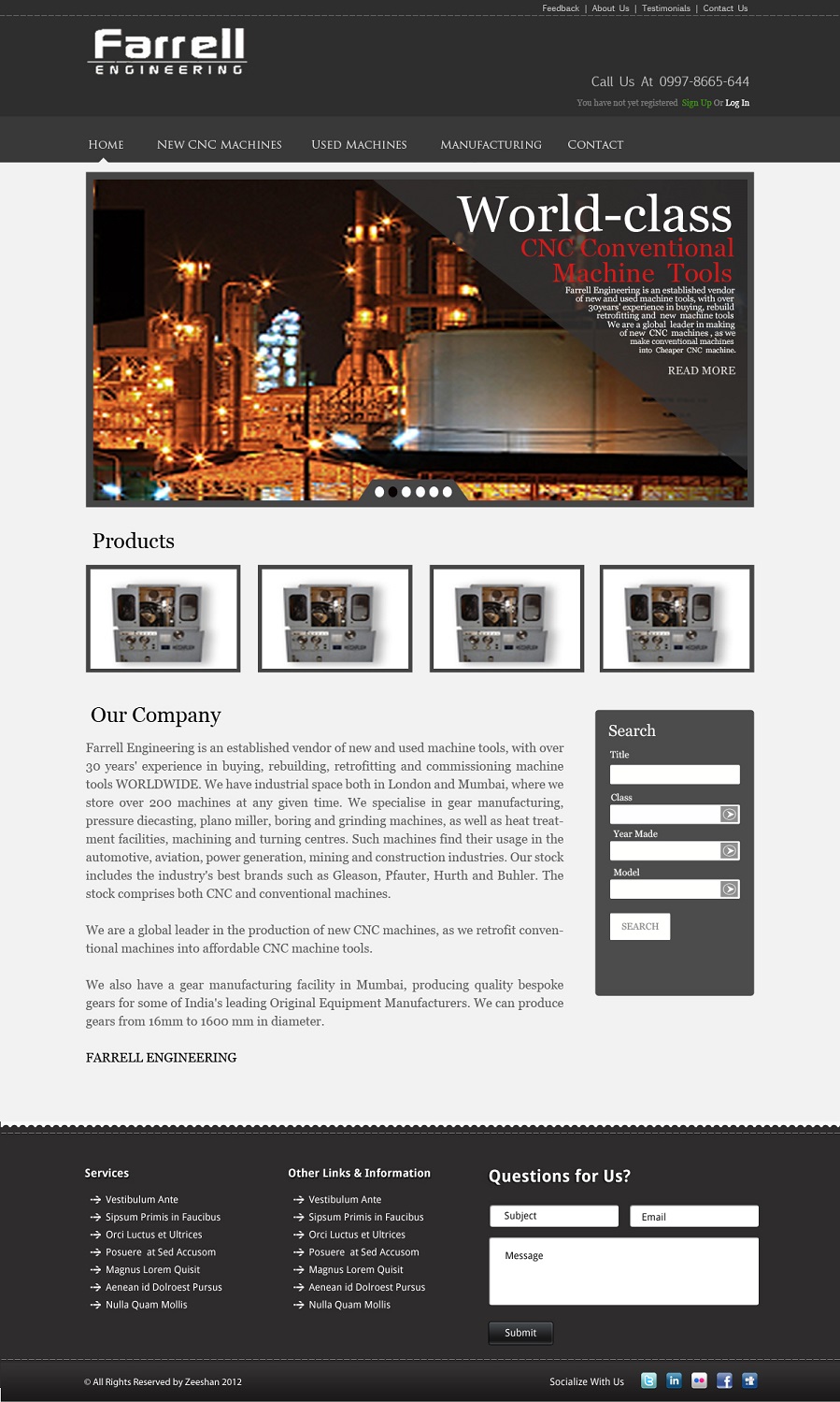 Web Design by Oxygen Creatives for Farrell Engineering Ltd | Design #1042592
