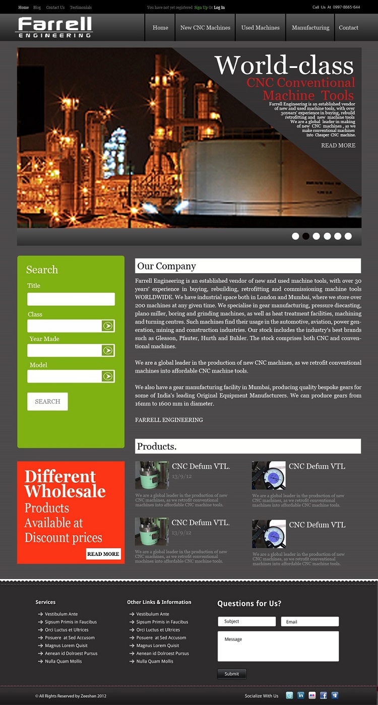 Web-Design von Oxygen Creatives für Farrell Engineering Ltd | Design #1042613