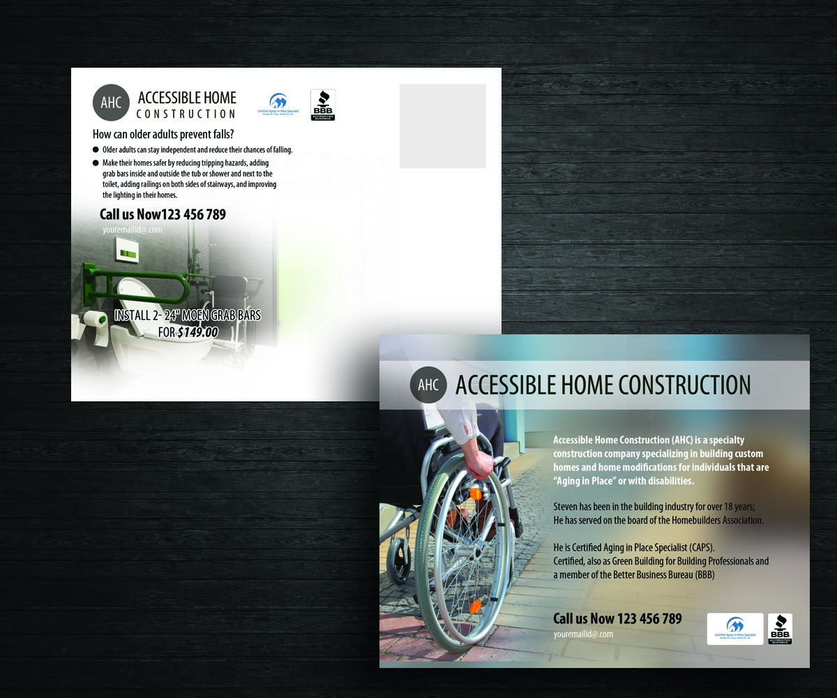 Postcard Design by uk for Accessible Home Construction | Design #3939108