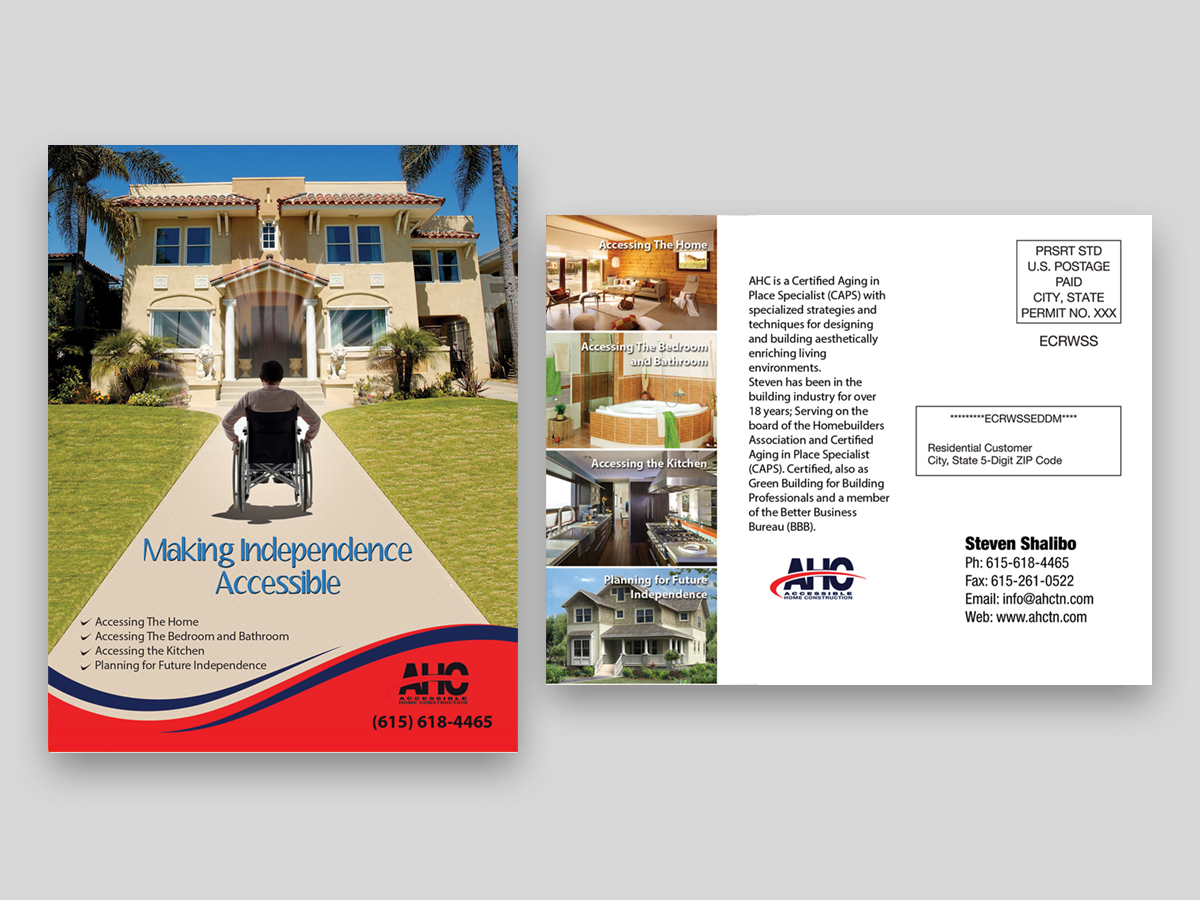 Postcard Design by VEGA-Designs for Accessible Home Construction | Design #3888357