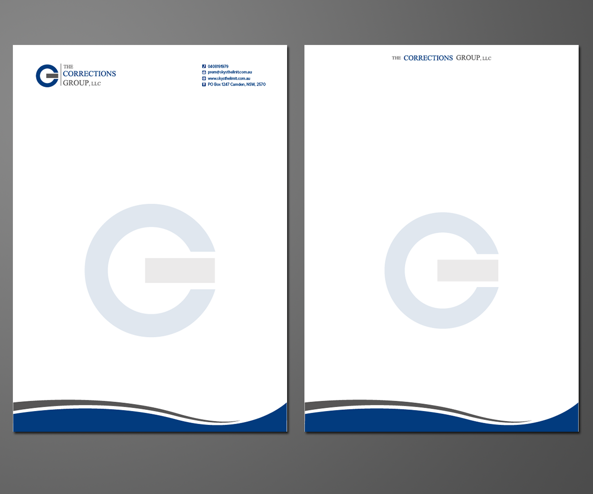 Letterhead Design by kousik for The Corrections Group | Design #3879560