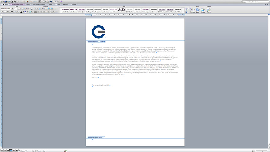 Letterhead Design by KaalvoetD for The Corrections Group | Design #3882539