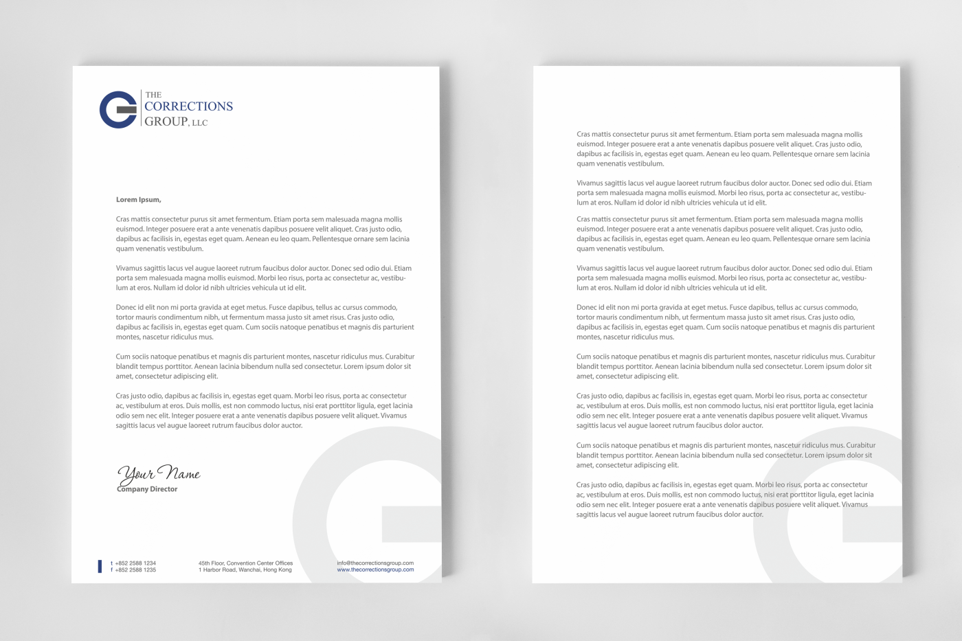 Letterhead Design by HYPdesign for The Corrections Group | Design #3885380