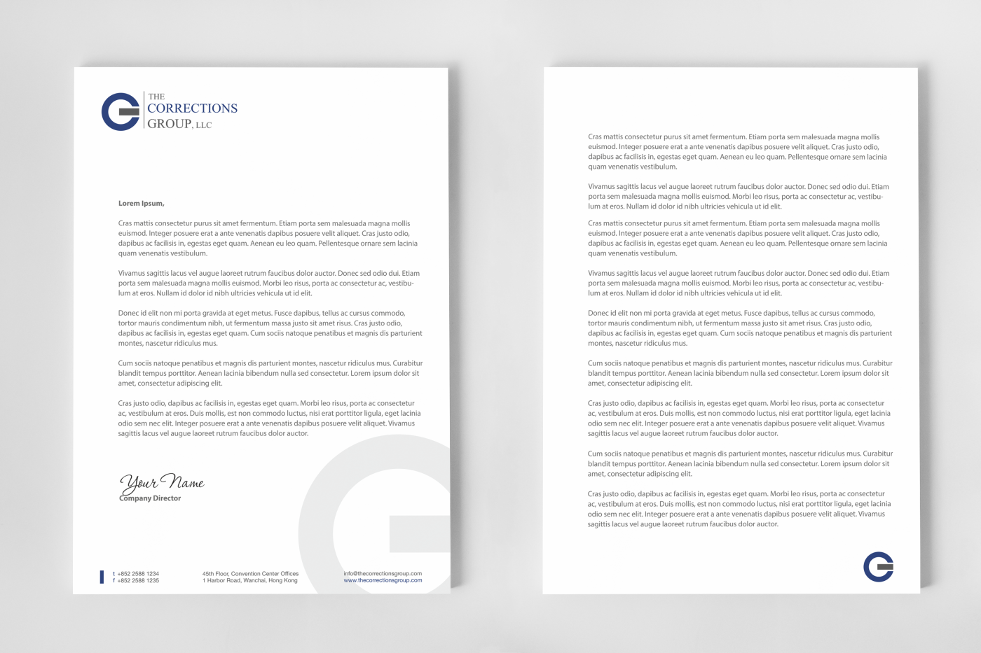Letterhead Design by HYPdesign for The Corrections Group | Design #3885381