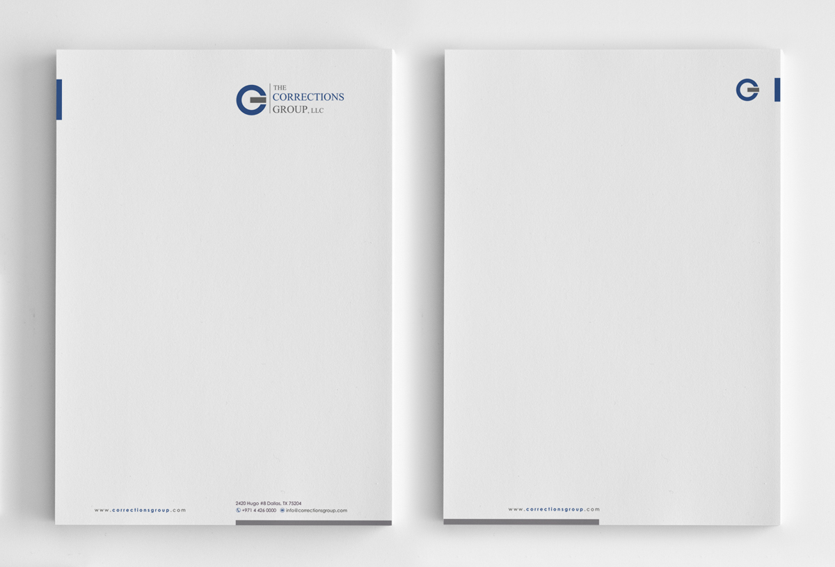 Letterhead Design by logodentity for The Corrections Group | Design #3887899