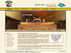 Web Design by Fen21 for Jack Russell Wildlife Control | Design #1065194