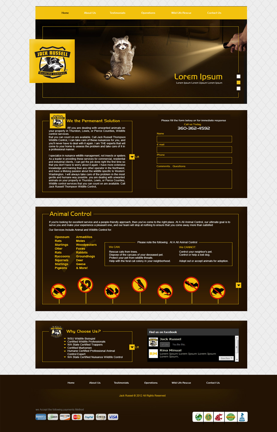 Web Design by Desire Design Solutions for Jack Russell Wildlife Control | Design #1042365