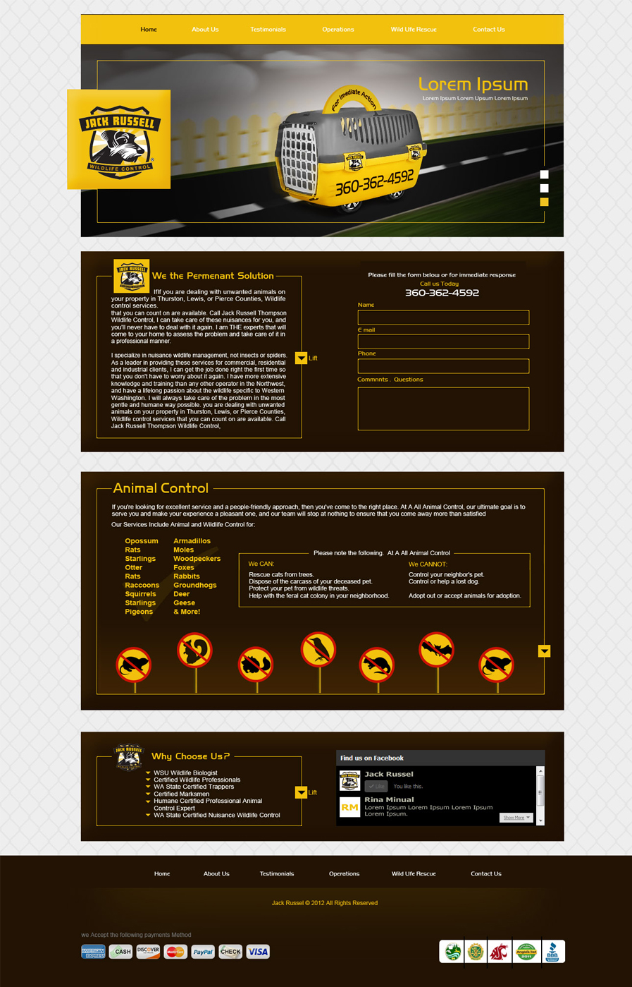 Web Design by Desire Design Solutions for Jack Russell Wildlife Control | Design #1042378