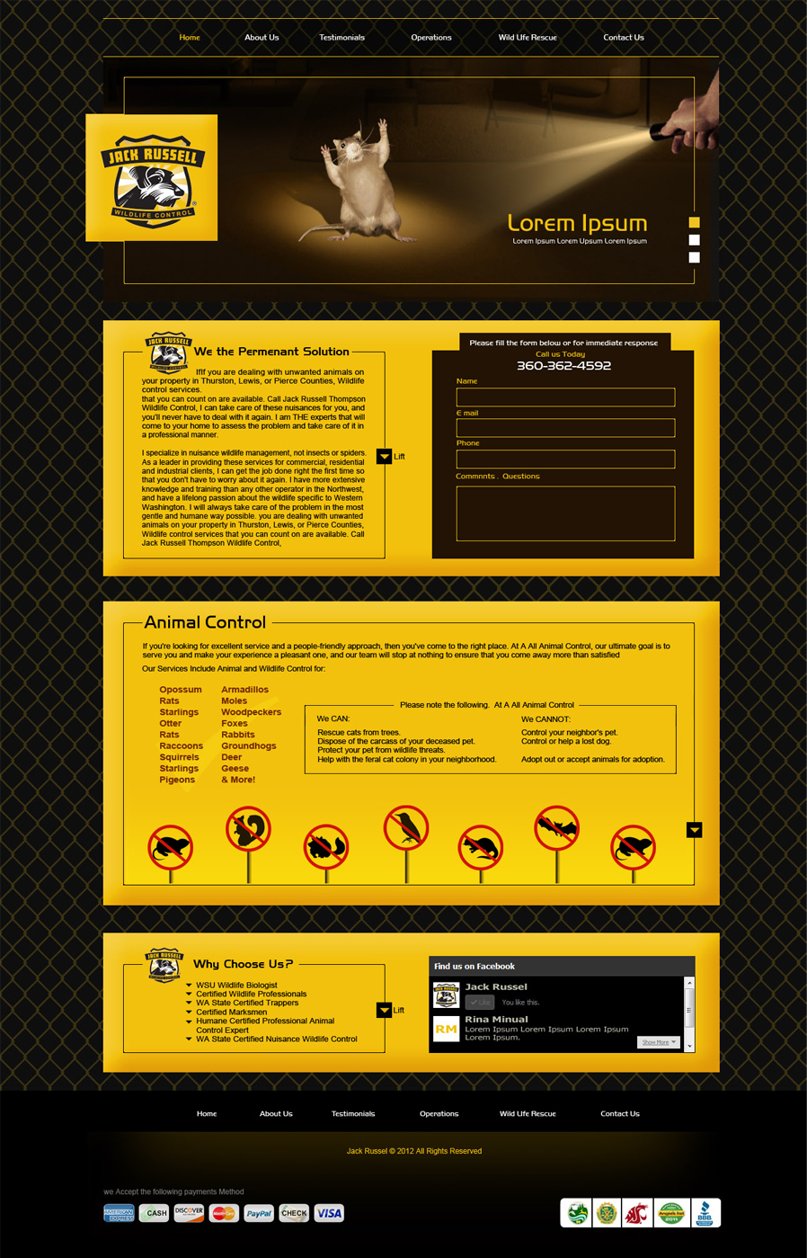 Web Design par Desire Design Solutions pour Jack Russell Wildlife Control | Design #1042394