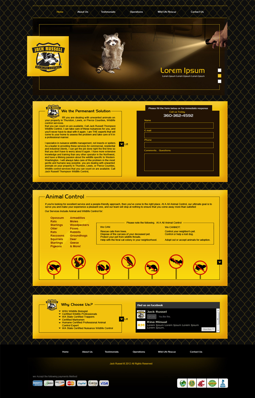 Web Design by Desire Design Solutions for Jack Russell Wildlife Control | Design #1042403