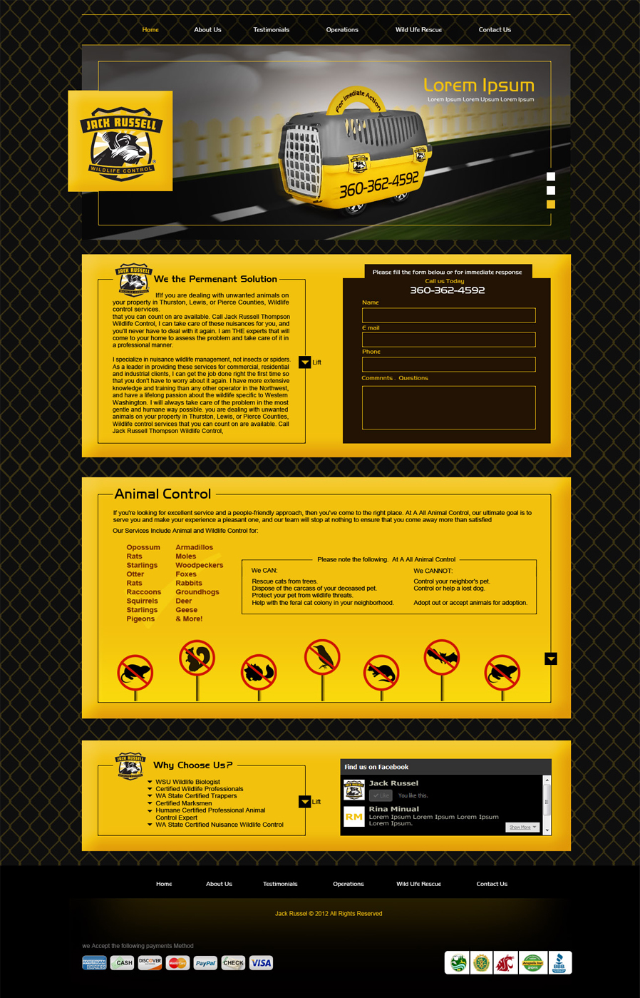 Web Design by Desire Design Solutions for Jack Russell Wildlife Control | Design #1042416
