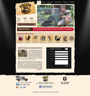 Web Design by Desire Design Solutions for Jack Russell Wildlife Control | Design: #1054618