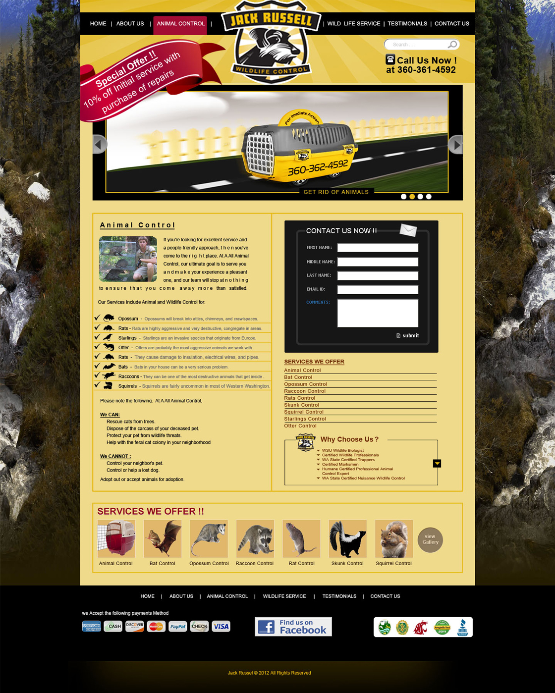 Web Design by Desire Design Solutions for Jack Russell Wildlife Control | Design #1087585