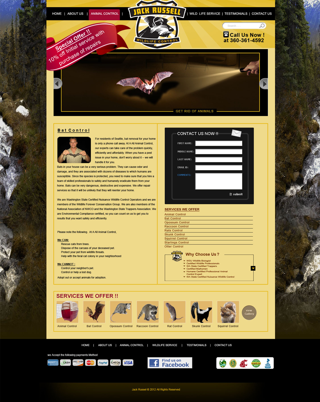Web Design by Desire Design Solutions for Jack Russell Wildlife Control | Design #1089451