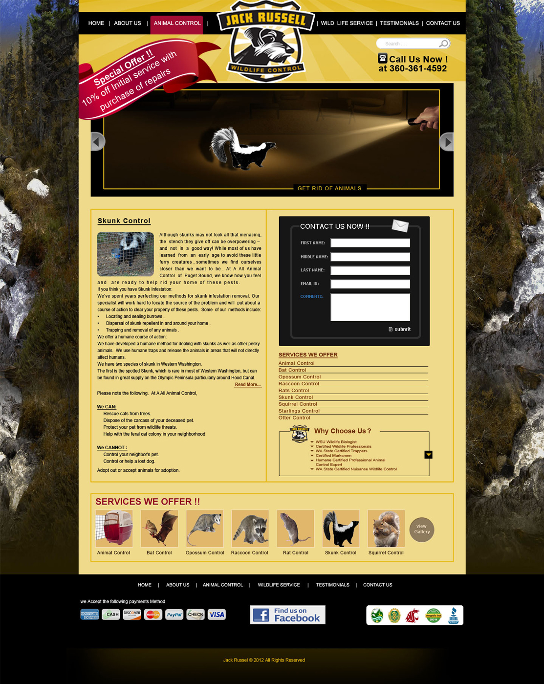 Web Design by Desire Design Solutions for Jack Russell Wildlife Control | Design #1089503