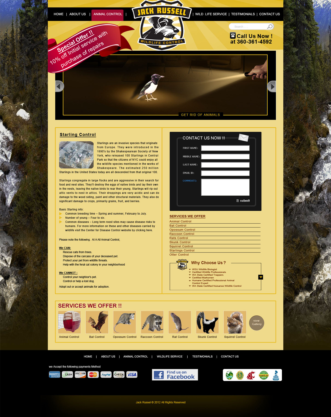 Web Design by Desire Design Solutions for Jack Russell Wildlife Control | Design #1089524